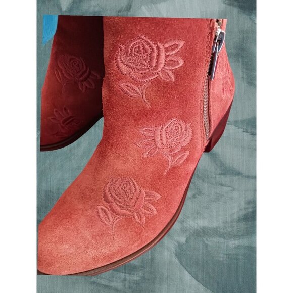 Lucky Brand Ankle Boots With Floral Embroidery Terracota Size 6.5M - Picture 10 of 14